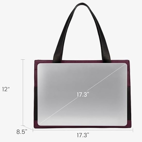 LOVEVOOK Black & Purple Aphrodite Tote Laptop Business Diaper Bag - Picture 6 of 10